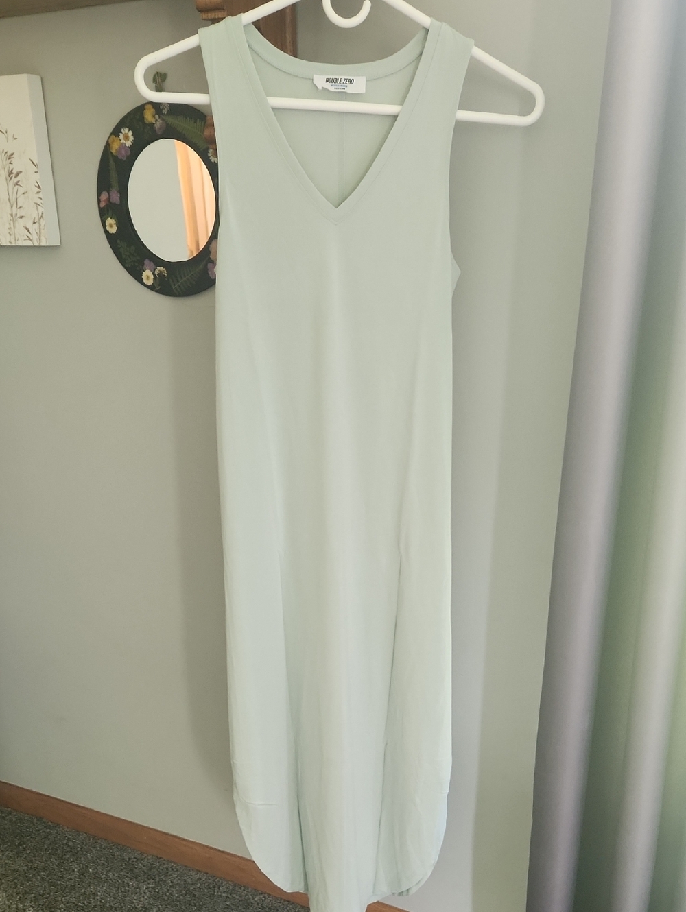 Women's Medium Double Zero Mint Green V-Neck Modal Sleeveless Maxi Dress